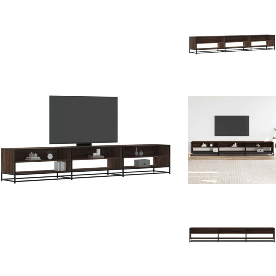 vidaXL Tv-meubel - Tv-meubelen - Tv Kast - Opbergkast - Tv-meubel 270x40x46 cm bewerkt hout bruin eikenkleurig vidaXL Tv-meubel - Tv-meubelen - Tv Kast - Opbergkast - Tv-meubel 270x40x46 cm bewerkt hout bruin eikenkleurig afbeelding 1