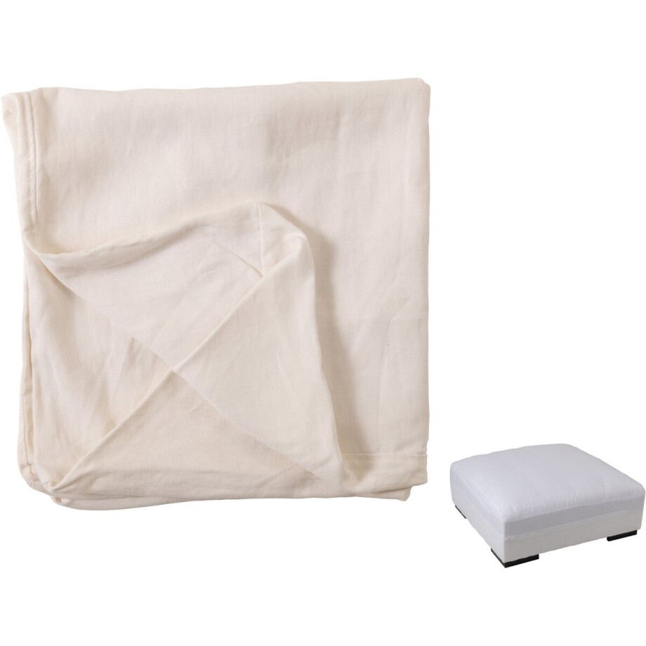 J-Line hoes Voor Poef Monaco - linnen - marshmallow wit afbeelding 1