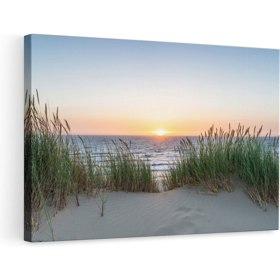 Artaza Canvas Schilderij Strand En Zee - 90x60 cm - Wanddecoratie Zonsondergang - Muurdecoratie Duinen - Schilderijen Op Canvas Artaza Canvas Schilderij Strand En Zee - 90x60 cm - Wanddecoratie Zonsondergang - Muurdecoratie Duinen - Schilderijen Op Canvas afbeelding 1
