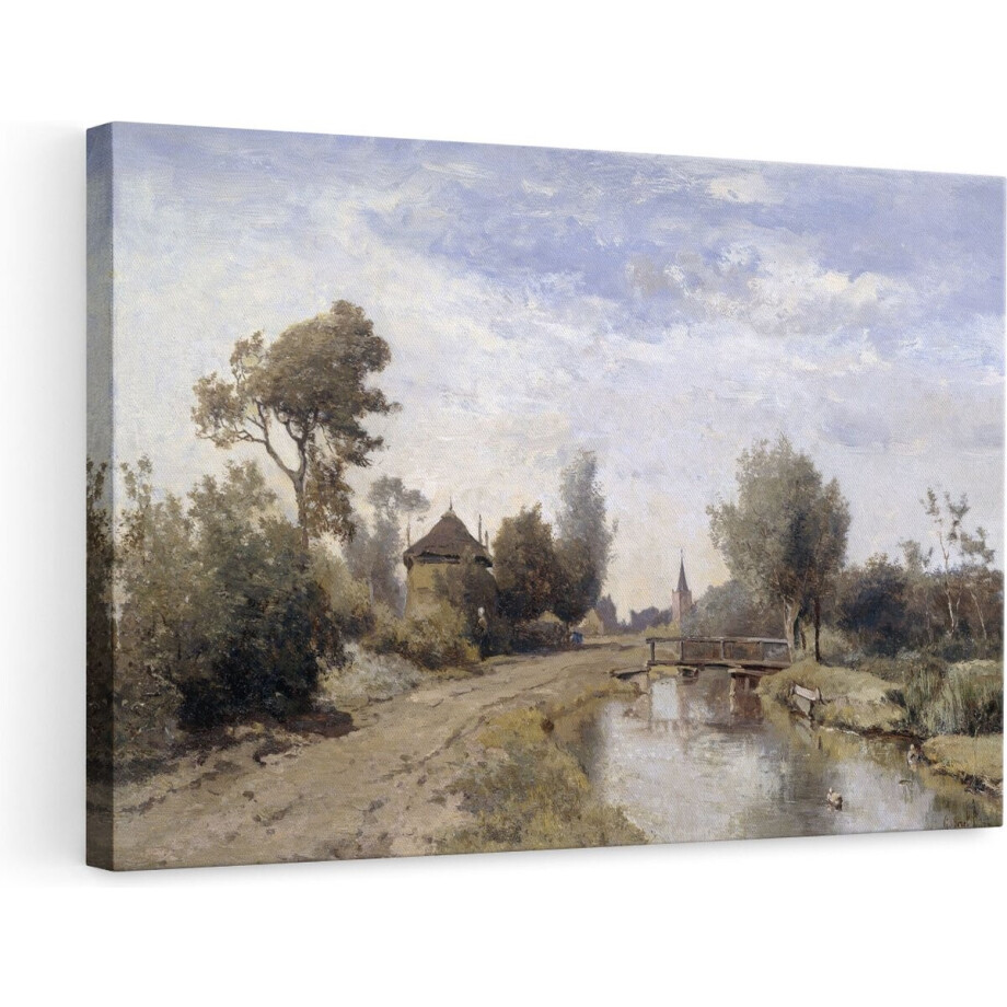 Artaza Canvas Schilderij Landschap bij Kortenhoef - Paul Joseph Constantin Gabriël - 90x60 - Kunst - Canvas Print - Muurdecoratie Artaza Canvas Schilderij Landschap bij Kortenhoef - Paul Joseph Constantin Gabriël - 90x60 - Kunst - Canvas Print - Muurdecoratie afbeelding 1