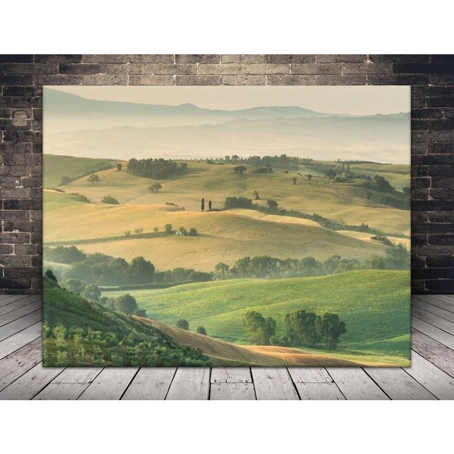 Uitzicht platteland Canvas 120 x 90 cm afbeelding 1