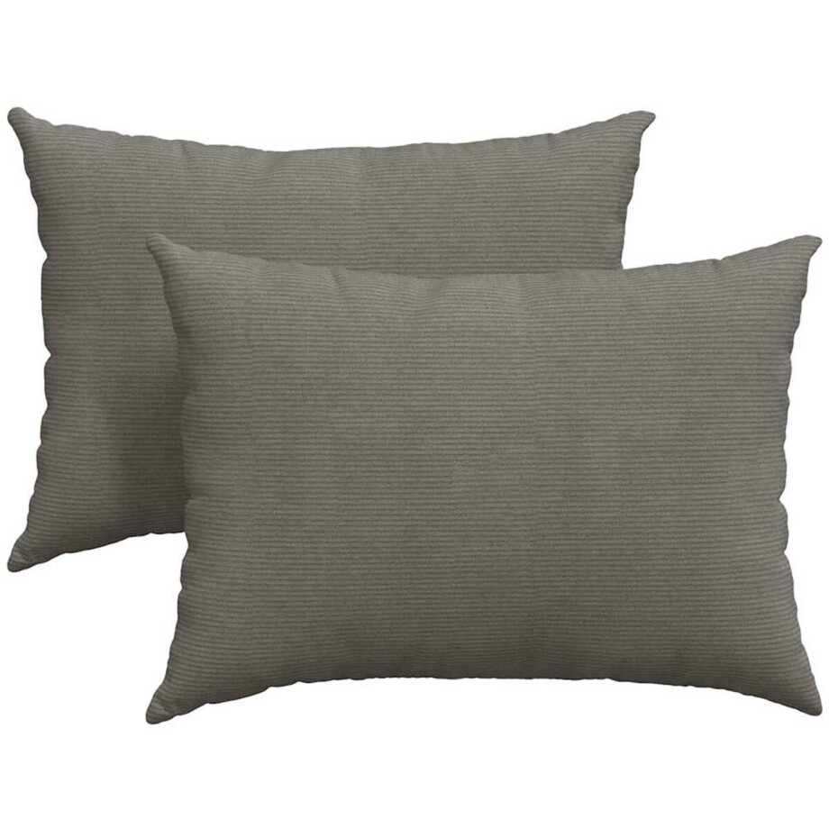 vidaXL - Zitkussens - 2 - pcs - Lichtgrijs - 70 - x - 50 - cm - Corduroy - stof afbeelding 1