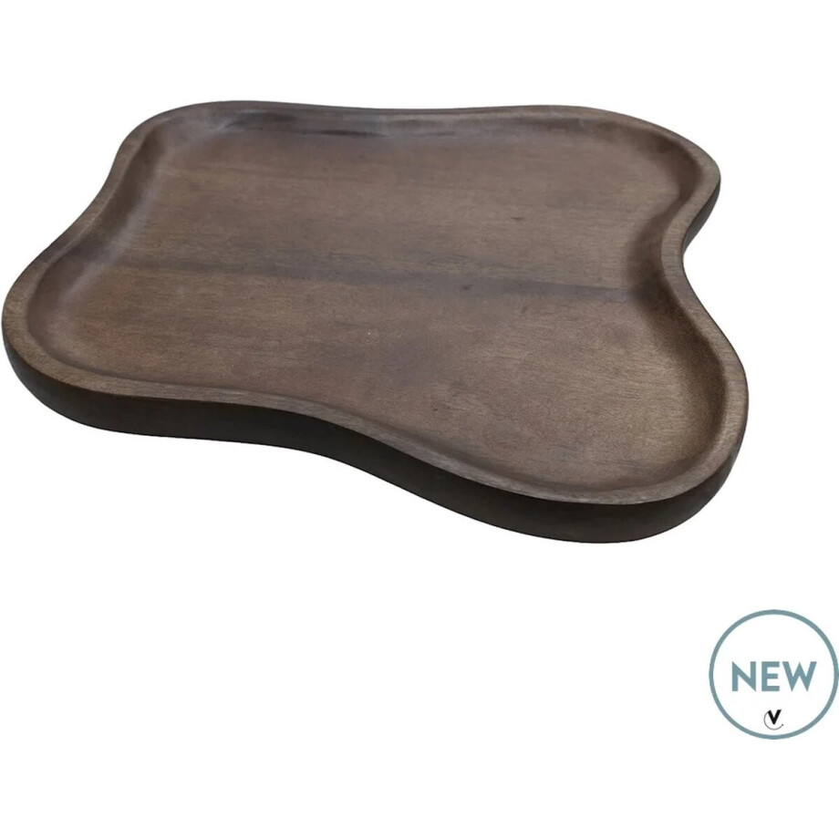 Decoratie dienblad Breckenridge | walnut | Ø35 x H35 cm afbeelding 1