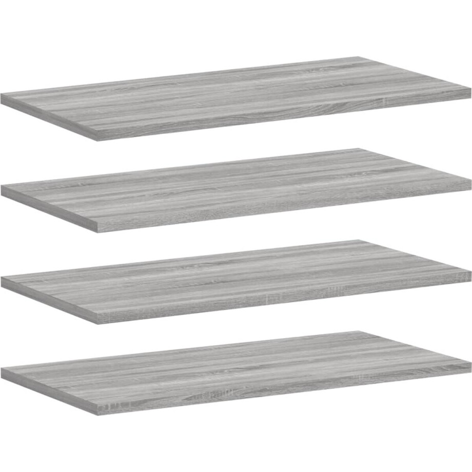 vidaXL - Wandschappen - 4 - st - 60x30x1,5 - cm - bewerkt - hout - grijs - sonoma - eiken afbeelding 1