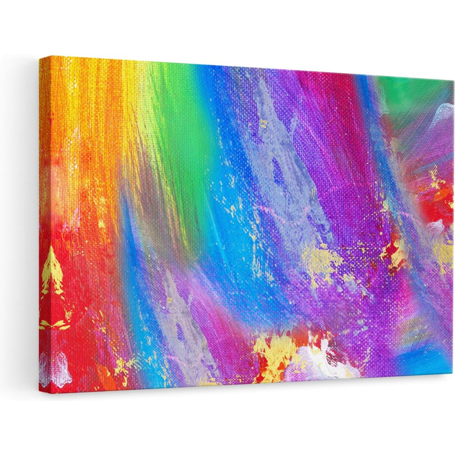 Artaza Canvas Schilderij Abstracte Kunst - Kleurvolle Hand Gemaakte Acryl - 90x60 - Foto Op Canvas - Canvas Print - Muurdecoratie afbeelding 1