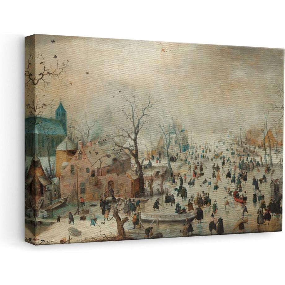 Artaza Canvas Schilderij Winterlandschap met Schaatsers - Hendrick Avercamp - 60x40 - Poster Foto op Canvas - Canvas Print Artaza Canvas Schilderij Winterlandschap met Schaatsers - Hendrick Avercamp - 60x40 - Poster Foto op Canvas - Canvas Print afbeelding 1