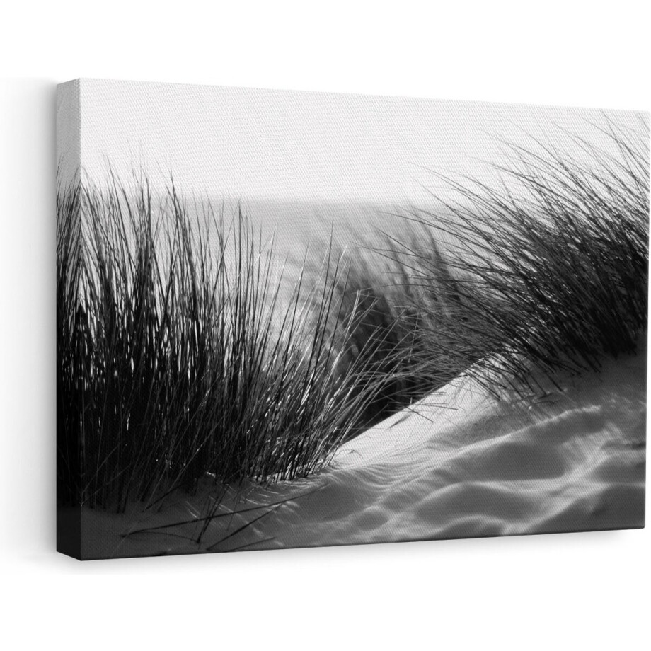 Artaza Canvas Schilderij Strand en Duinen - Zwart Wit - 60x40 - Foto Op Canvas - Canvas Print Artaza Canvas Schilderij Strand en Duinen - Zwart Wit - 60x40 - Foto Op Canvas - Canvas Print afbeelding 1