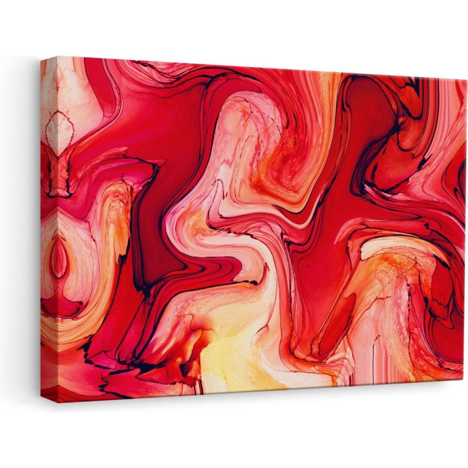 Artaza Canvas Schilderij Abstracte Kunst - Oranje en Witte Marmer - 60x40 - Foto Op Canvas - Canvas Print Artaza Canvas Schilderij Abstracte Kunst - Oranje en Witte Marmer - 60x40 - Foto Op Canvas - Canvas Print afbeelding 1
