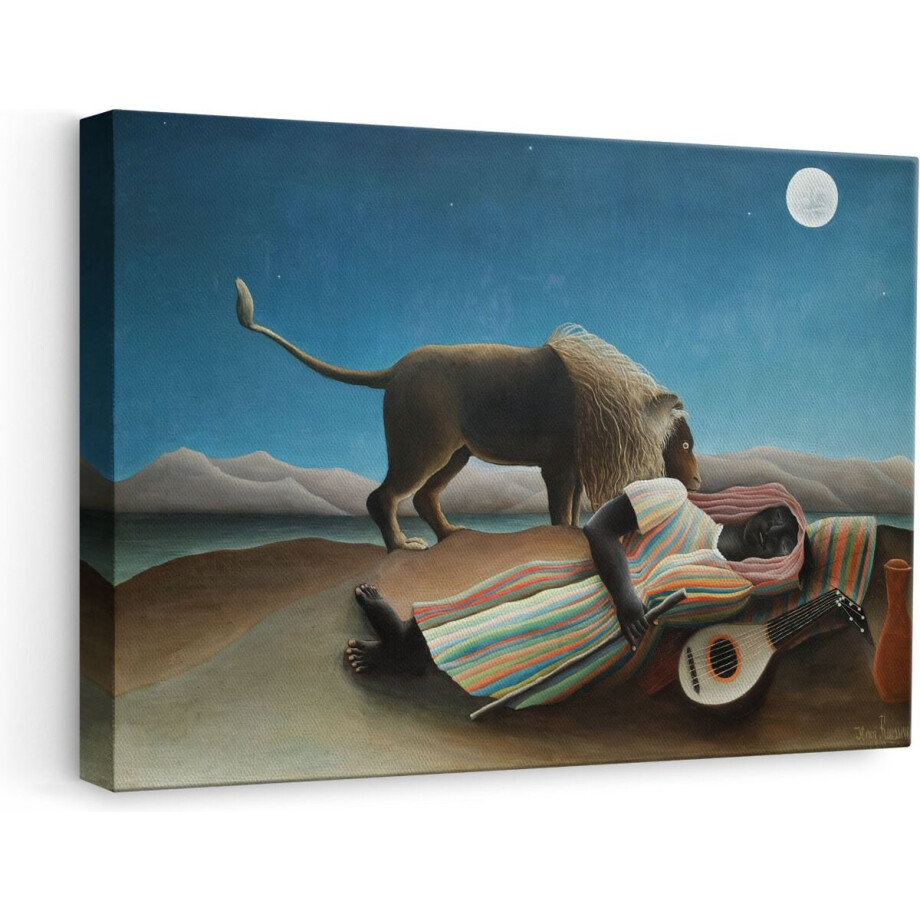 Artaza Canvas Schilderij De Slapende Zigeuner - Henri Rousseau - 60x40 - Poster Foto op Canvas - Canvas Print Artaza Canvas Schilderij De Slapende Zigeuner - Henri Rousseau - 60x40 - Poster Foto op Canvas - Canvas Print afbeelding 1
