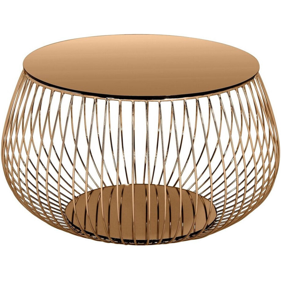 Salontafel Alisa Goud - Rose - Metaal - Overig - 72x72cm - Hoogte 42 cm Salontafel Alisa Goud - Rose - Metaal - Overig - 72x72cm - Hoogte 42 cm afbeelding 1