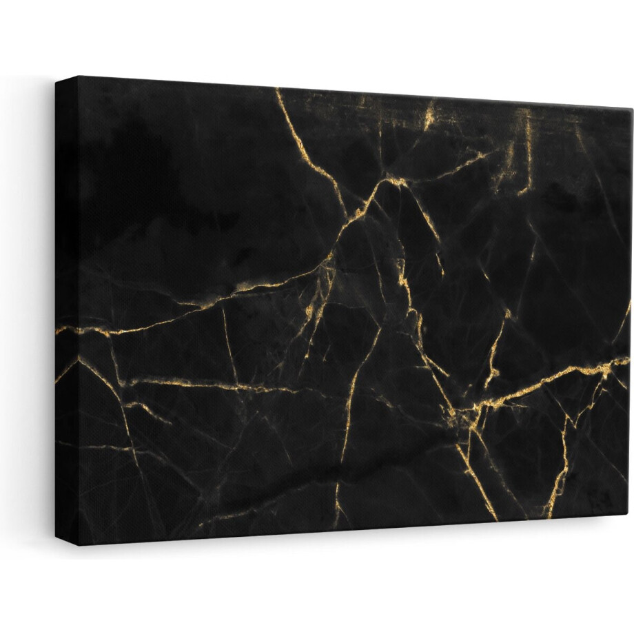Artaza Canvas Schilderij Abstracte Kunst - Zwart en Goud Marmer - 60x40 - Foto Op Canvas - Canvas Print Artaza Canvas Schilderij Abstracte Kunst - Zwart en Goud Marmer - 60x40 - Foto Op Canvas - Canvas Print afbeelding 1