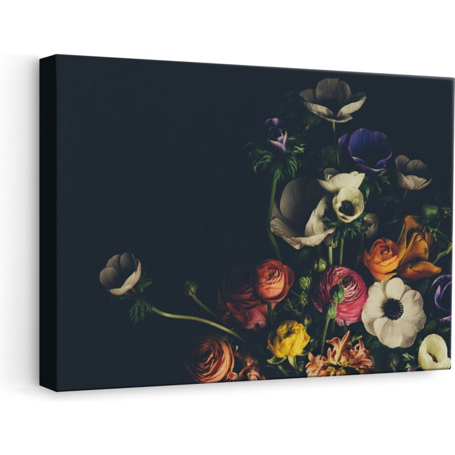 Artaza Canvas Schilderij Bloemen Stilleven - 60x40 cm - Wanddecoratie Bloemen - Muurdecoratie Bloemen - Schilderijen Op Canvas afbeelding 1