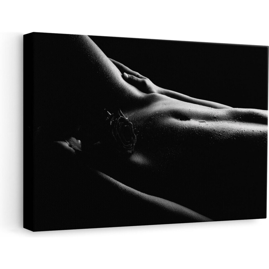 Artaza Canvas Schilderij Naakte Vrouwenlichaam met een Rode Roos - Erotiek - Zwart Wit - 60x40 - Foto Op Canvas - Canvas Print Artaza Canvas Schilderij Naakte Vrouwenlichaam met een Rode Roos - Erotiek - Zwart Wit - 60x40 - Foto Op Canvas - Canvas Print afbeelding 1