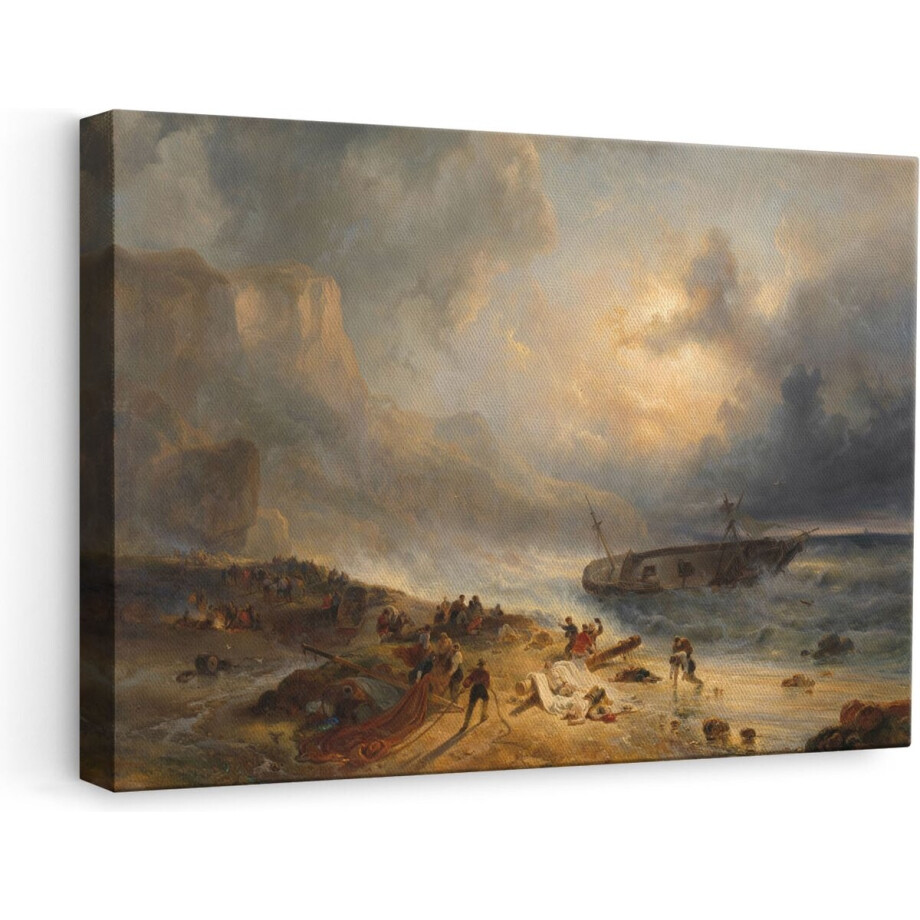 Artaza Canvas Schilderij Schipbreuk op een Rotsachtige Kust - Wijnand Nuijen - 60x40 - Poster Foto op Canvas - Canvas Print Artaza Canvas Schilderij Schipbreuk op een Rotsachtige Kust - Wijnand Nuijen - 60x40 - Poster Foto op Canvas - Canvas Print afbeelding 1