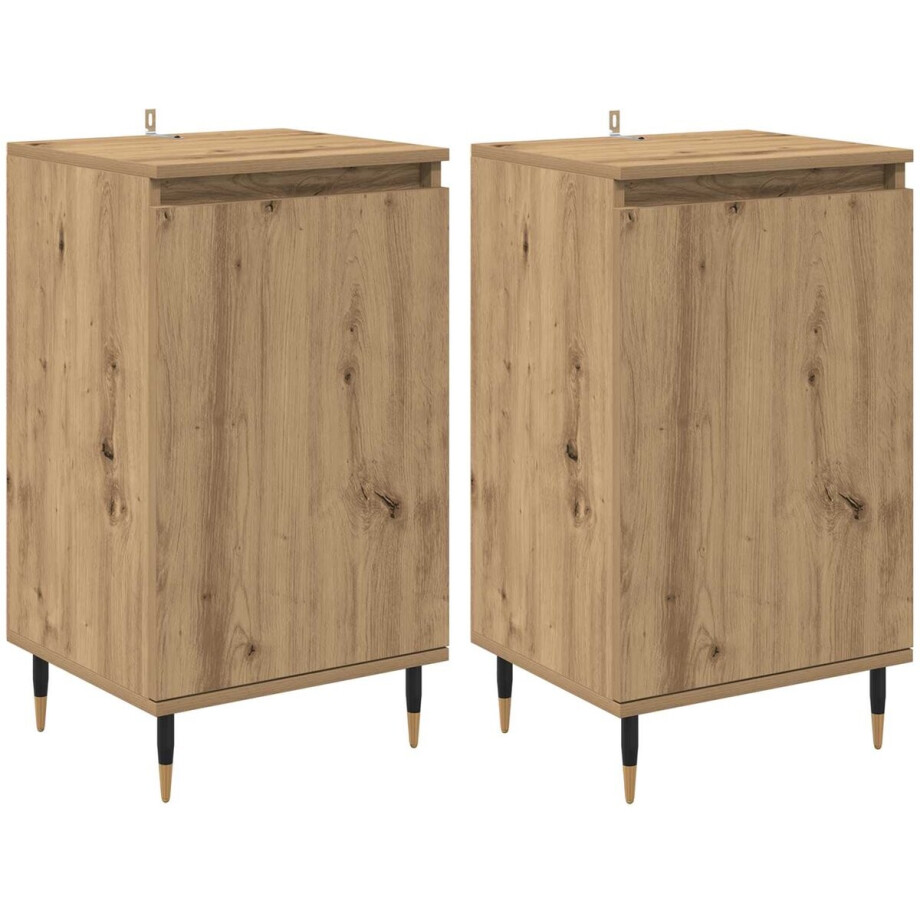 vidaXL - Dressoir - 2 - st - Artisan - Eiken - 40 - x - 35 - x - 70 - cm vidaXL - Dressoir - 2 - st - Artisan - Eiken - 40 - x - 35 - x - 70 - cm afbeelding 1