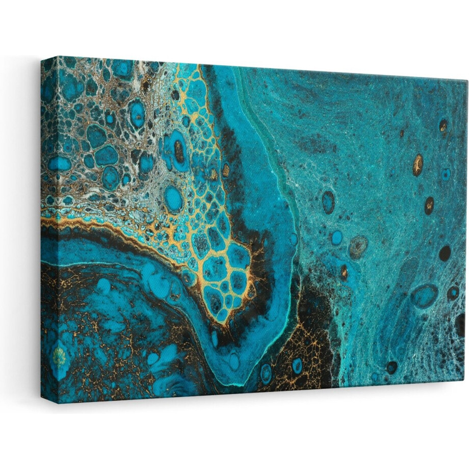 Artaza Canvas Schilderij Abstracte Kunst - Creatieve Blauwe Kleuren - 60x40 - Foto Op Canvas - Canvas Print afbeelding 1