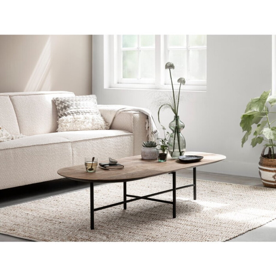 DTP Home Soho salontafel teakhout ovaal - 35x150x60 cm - Naturel afbeelding 1