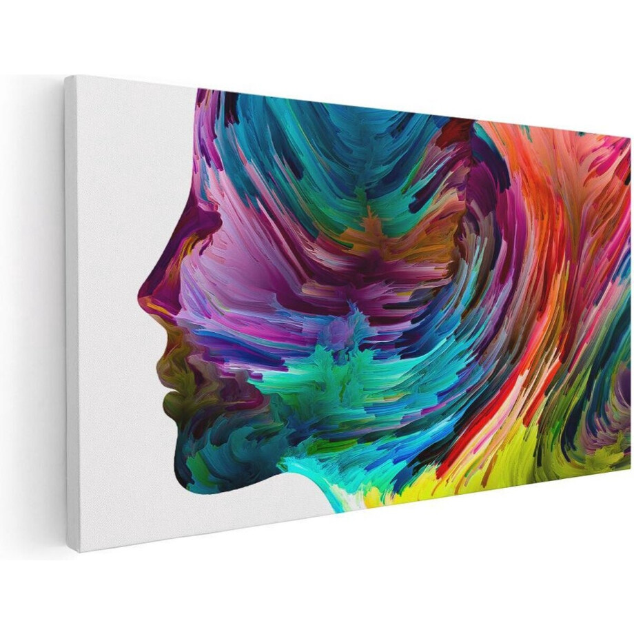 Artaza Canvas Schilderij Abstracte Kunst van een Gezicht - Hoofd - 60x30 - Foto Op Canvas - Canvas Print Artaza Canvas Schilderij Abstracte Kunst van een Gezicht - Hoofd - 60x30 - Foto Op Canvas - Canvas Print afbeelding 1