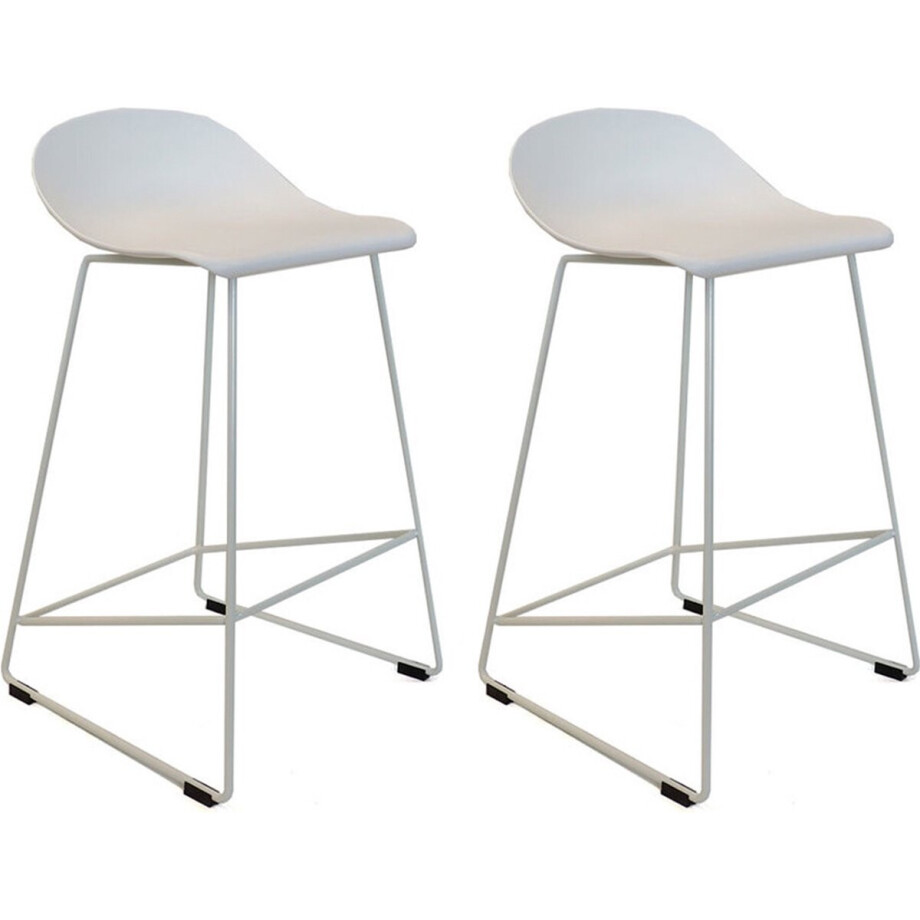 Livin24 Scandinavische Barkruk Ellen wit 66cm - Barkrukken set van 2 - barstoel Livin24 Scandinavische Barkruk Ellen wit 66cm - Barkrukken set van 2 - barstoel afbeelding 1