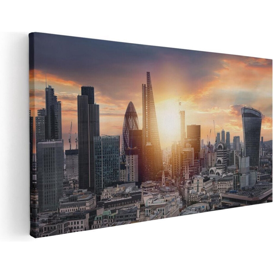 Artaza Canvas Schilderij Londen Skyline - 40x20 cm - Klein - Wanddecoratie Zonsondergang - Muurdecoratie Stad - Schilderijen Op Canvas Artaza Canvas Schilderij Londen Skyline - 40x20 cm - Klein - Wanddecoratie Zonsondergang - Muurdecoratie Stad - Schilderijen Op Canvas afbeelding 1