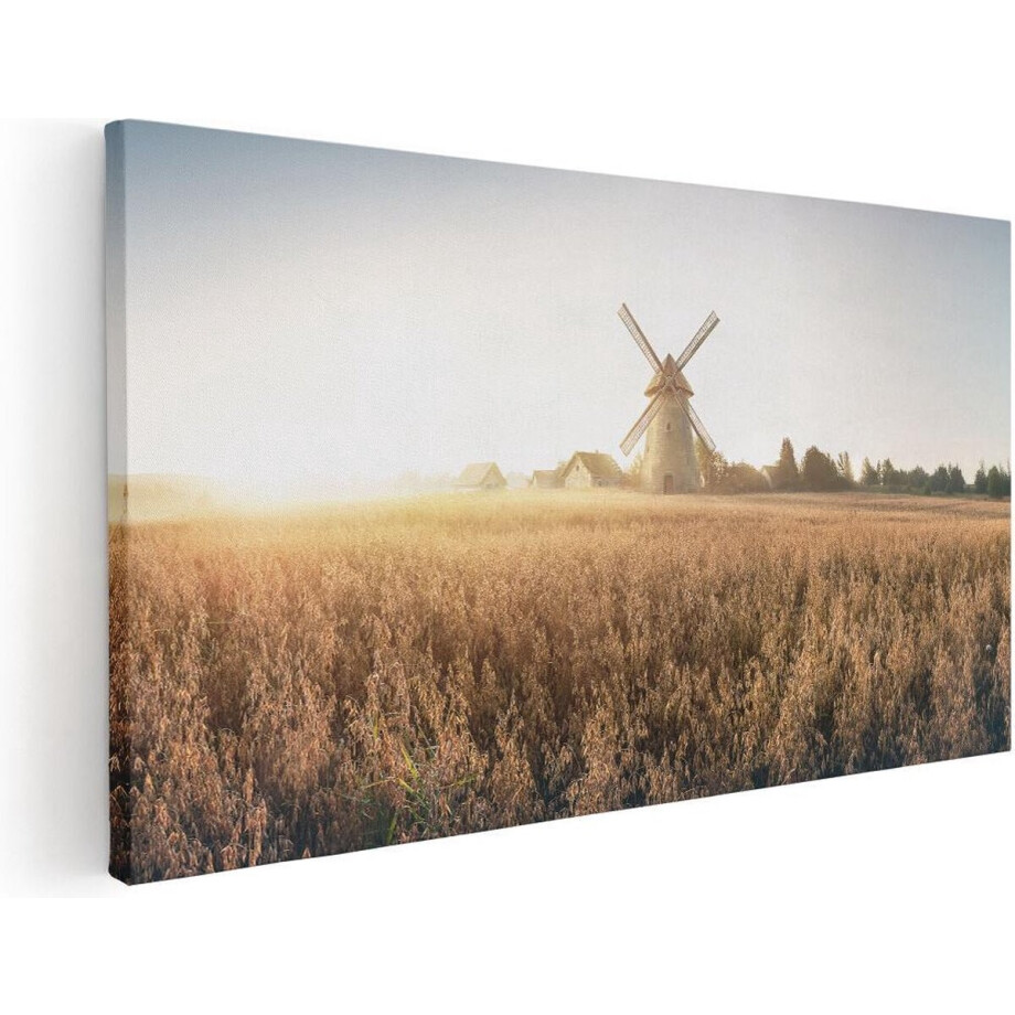 Artaza Canvas Schilderij Windmolen in het Veld - 60x30 - Foto Op Canvas - Canvas Print Artaza Canvas Schilderij Windmolen in het Veld - 60x30 - Foto Op Canvas - Canvas Print afbeelding 1
