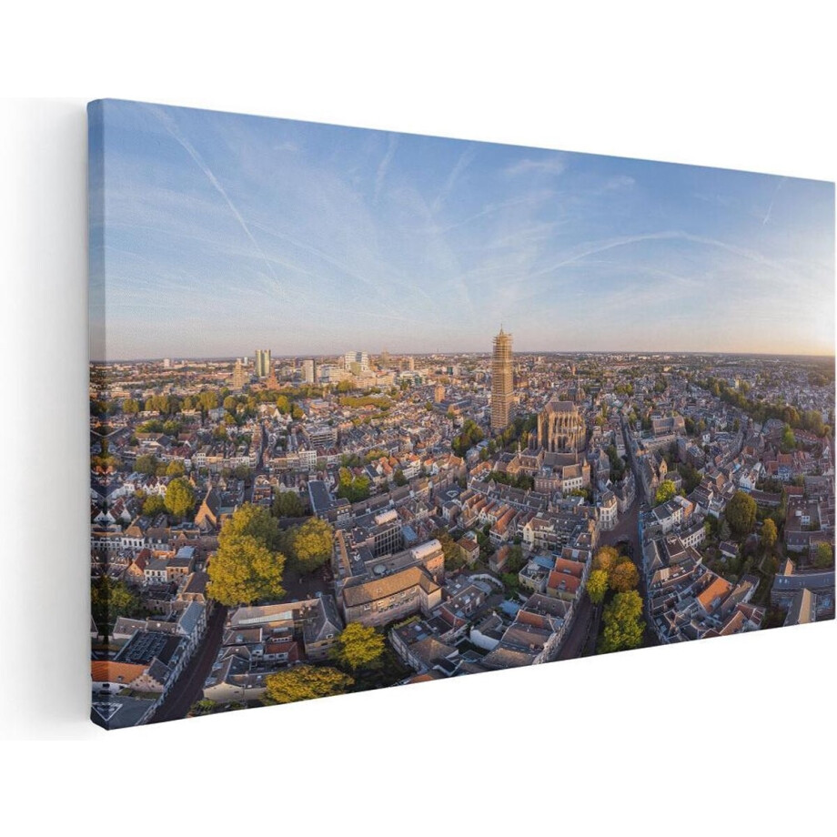 Artaza Canvas Schilderij Utrecht Vanuit De Lucht - 100x50 - Groot - Foto Op Canvas - Canvas Print afbeelding 1