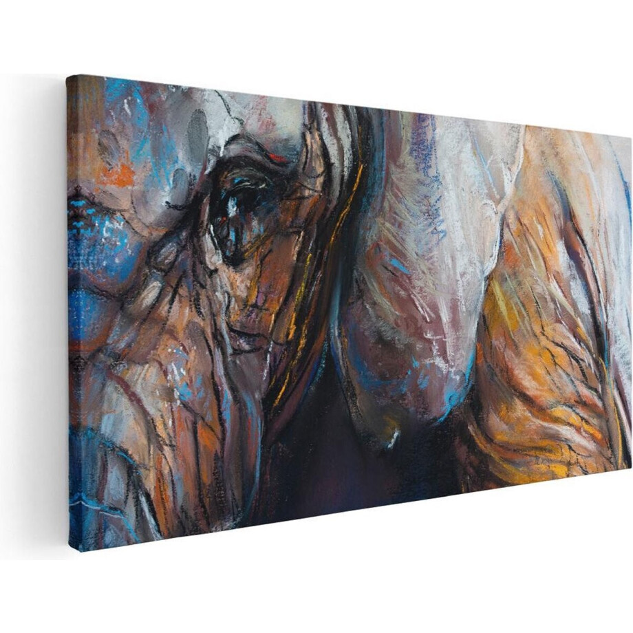 Artaza Canvas Schilderij Getekende Olifant Van Dichtbij - Abstract - 80x40 - Foto Op Canvas - Canvas Print Artaza Canvas Schilderij Getekende Olifant Van Dichtbij - Abstract - 80x40 - Foto Op Canvas - Canvas Print afbeelding 1