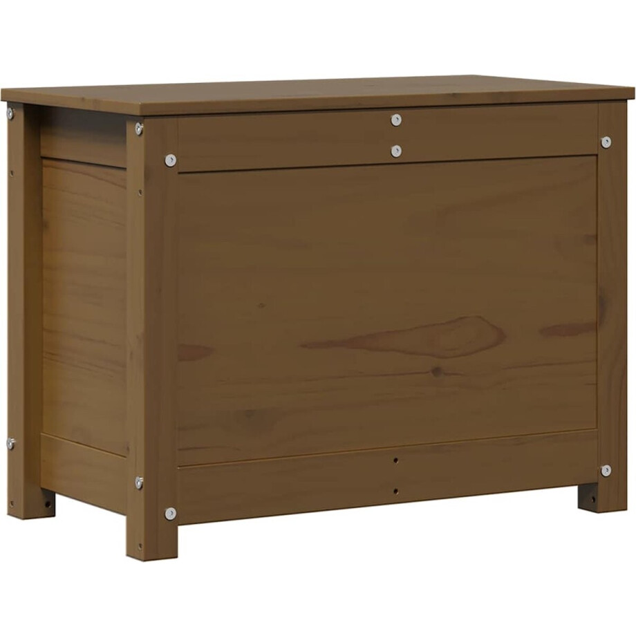 vidaXL Opbergbox - Honingbruin - Massief Grenenhout Opbergdoos - Grenenhouten Kast - Hout Meubilair - Opberger - Decoratieve Opslag vidaXL Opbergbox - Honingbruin - Massief Grenenhout Opbergdoos - Grenenhouten Kast - Hout Meubilair - Opberger - Decoratieve Opslag afbeelding 1