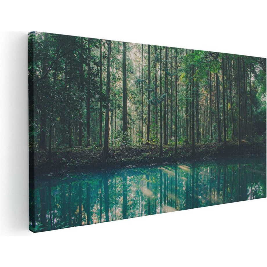 Artaza Canvas Schilderij Bos - 120x60 cm - Groot - Wanddecoratie Natuur - Muurdecoratie Bomen - Schilderijen Op Canvas Landschap Artaza Canvas Schilderij Bos - 120x60 cm - Groot - Wanddecoratie Natuur - Muurdecoratie Bomen - Schilderijen Op Canvas Landschap afbeelding 1