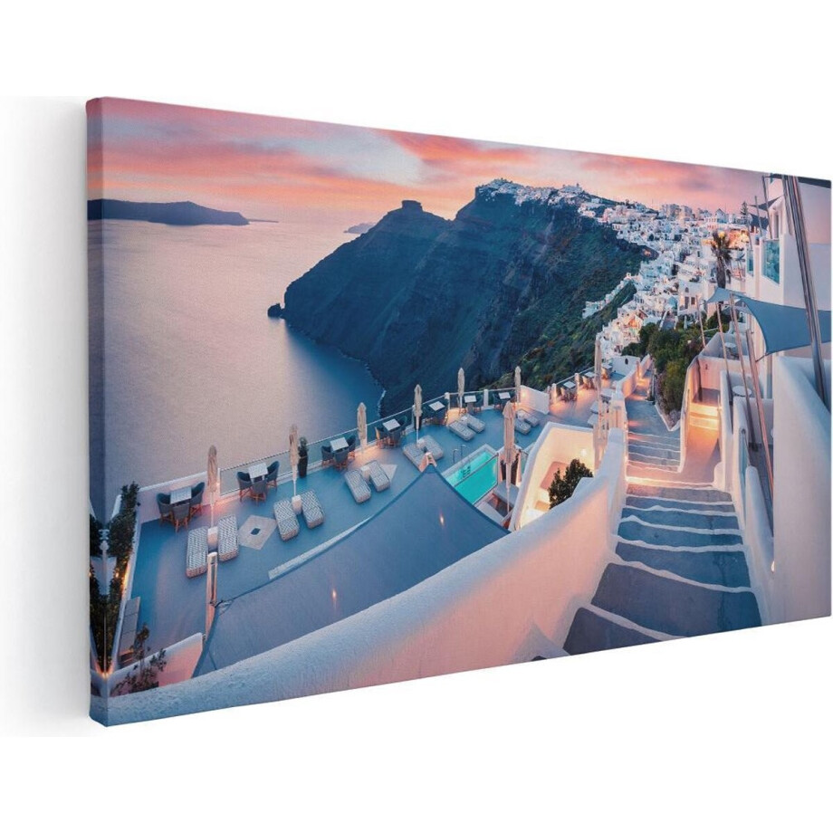 Artaza Canvas Schilderij Luxe Huisjes aan de Kust in Fira, Griekenland - 40x20 - Klein - Foto Op Canvas - Canvas Print Artaza Canvas Schilderij Luxe Huisjes aan de Kust in Fira, Griekenland - 40x20 - Klein - Foto Op Canvas - Canvas Print afbeelding 1