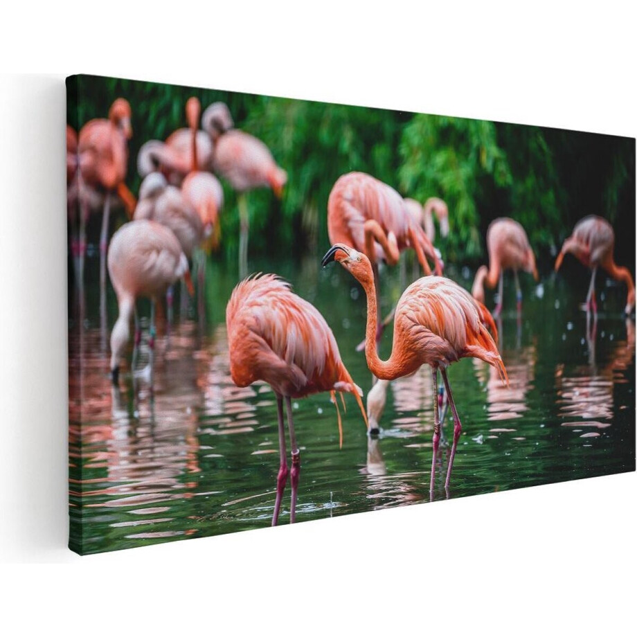 Artaza Canvas Schilderij Flamingo - 120x60 cm - Groot - Wanddecoratie Vogels - Muurdecoratie Dieren - Schilderijen Op Canvas Artaza Canvas Schilderij Flamingo - 120x60 cm - Groot - Wanddecoratie Vogels - Muurdecoratie Dieren - Schilderijen Op Canvas afbeelding 1