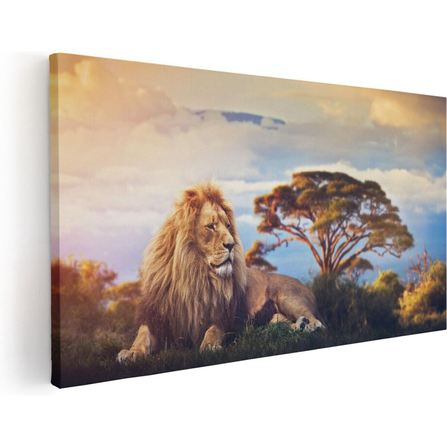 Artaza Canvas Schilderij Leeuw - 100x50 cm - Wanddecoratie Afrika - Muurdecoratie Dieren - Schilderijen Op Canvas Artaza Canvas Schilderij Leeuw - 100x50 cm - Wanddecoratie Afrika - Muurdecoratie Dieren - Schilderijen Op Canvas afbeelding 1