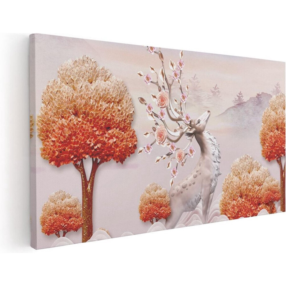 Artaza Canvas Schilderij 3D Illustratie Hert - Abstract - 120x60 - Groot - Foto Op Canvas - Canvas Print Artaza Canvas Schilderij 3D Illustratie Hert - Abstract - 120x60 - Groot - Foto Op Canvas - Canvas Print afbeelding 1