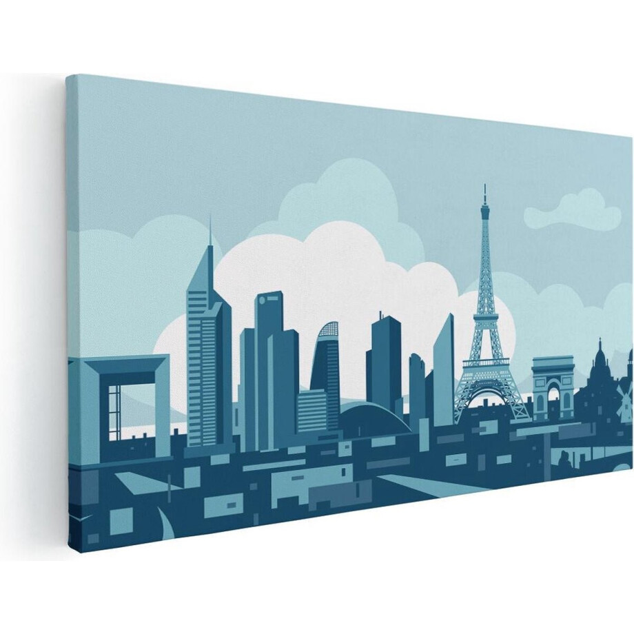 Artaza Canvas Schilderij Skyline Van Parijs - Abstract - 60x30 - Foto Op Canvas - Canvas Print afbeelding 1