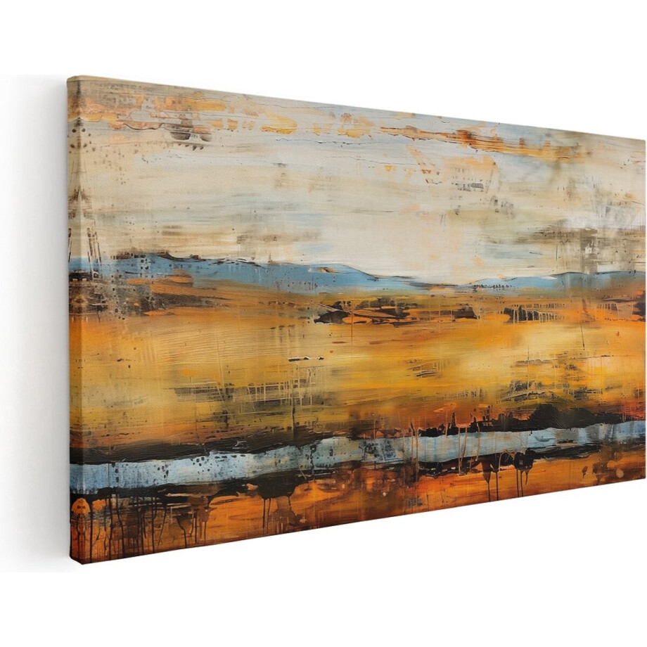 Artaza Canvas Schilderij Abstract - 80x40 cm - Wanddecoratie Landschap - Muurdecoratie Woonkamer - Schilderijen Op Canvas Goud Artaza Canvas Schilderij Abstract - 80x40 cm - Wanddecoratie Landschap - Muurdecoratie Woonkamer - Schilderijen Op Canvas Goud afbeelding 1