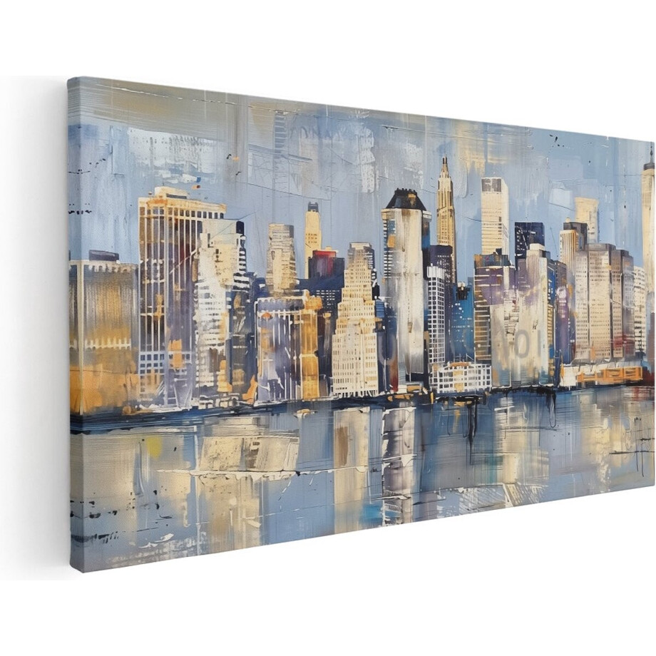 Artaza Canvas Schilderij Skyline van New York - New York - 60x30 cm - Klein - Wanddecoratie Woonkamer - Schilderijen - Muurdecoratie Artaza Canvas Schilderij Skyline van New York - New York - 60x30 cm - Klein - Wanddecoratie Woonkamer - Schilderijen - Muurdecoratie afbeelding 1