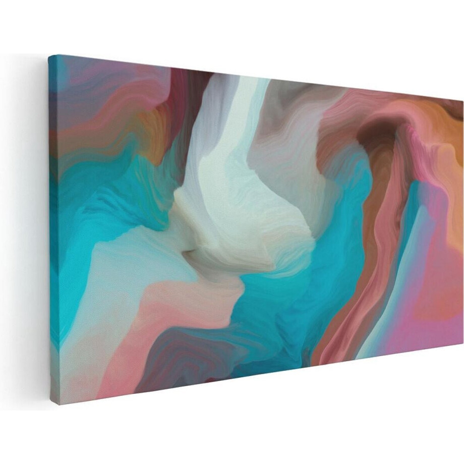 Artaza Canvas Schilderij Abstracte Kunst - Kleurrijke Golven - 100x50 - Groot - Foto Op Canvas - Canvas Print afbeelding 1