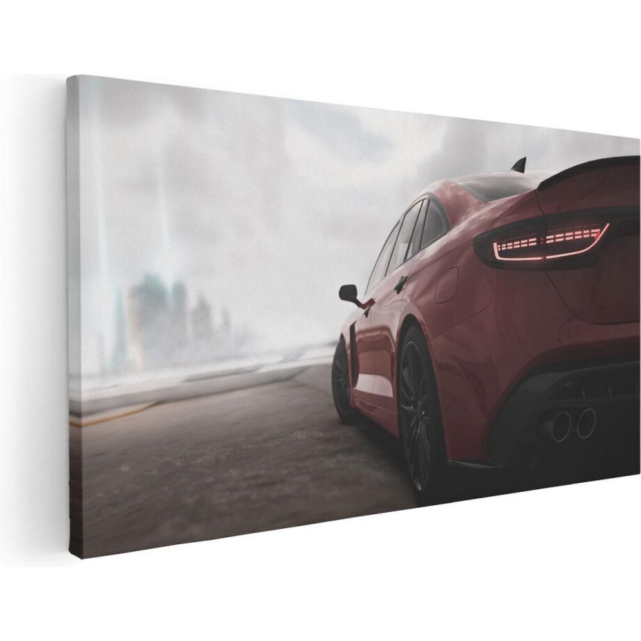Artaza Canvas Schilderij Rode Sportwagen Auto - 120x60 - Groot - Foto Op Canvas - Canvas Print Artaza Canvas Schilderij Rode Sportwagen Auto - 120x60 - Groot - Foto Op Canvas - Canvas Print afbeelding 1