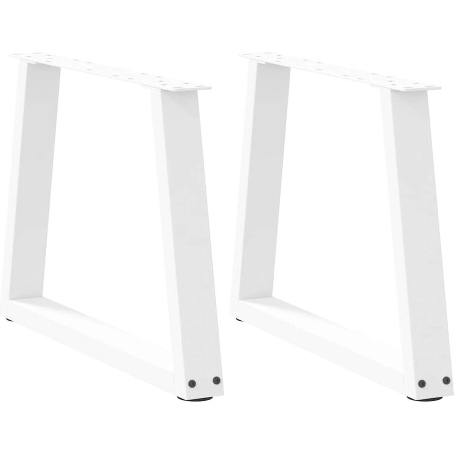 vidaXL - Salontafelpoten - 2 - st - V-vormig - 60x(42-43,3) - cm - staal - wit vidaXL - Salontafelpoten - 2 - st - V-vormig - 60x(42-43,3) - cm - staal - wit afbeelding 1