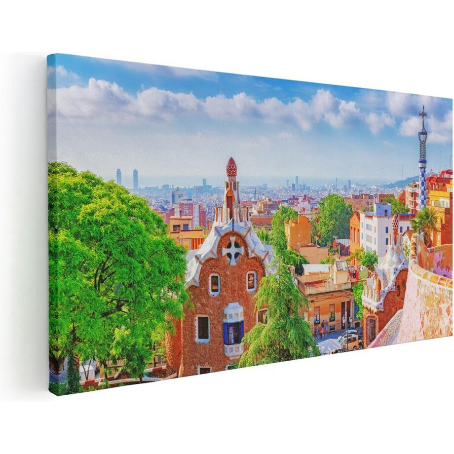 Artaza Canvas Schilderij Park Güell in Barcelona - Kleurrijk - 120x60 - Groot - Foto Op Canvas - Canvas Print Artaza Canvas Schilderij Park Güell in Barcelona - Kleurrijk - 120x60 - Groot - Foto Op Canvas - Canvas Print afbeelding 1
