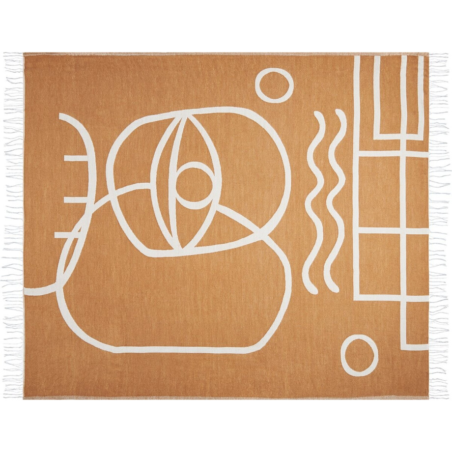 PALHI - Plaid - Oranje - 130 x 170 cm - Polyester PALHI - Plaid - Oranje - 130 x 170 cm - Polyester afbeelding 1