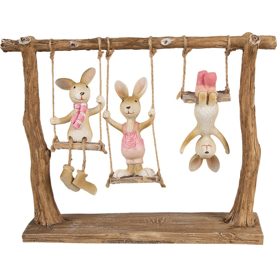 Clayre & Eef Beeld Konijn 26x6x20 cm Bruin Beige Polyresin Clayre & Eef Beeld Konijn 26x6x20 cm Bruin Beige Polyresin afbeelding 1