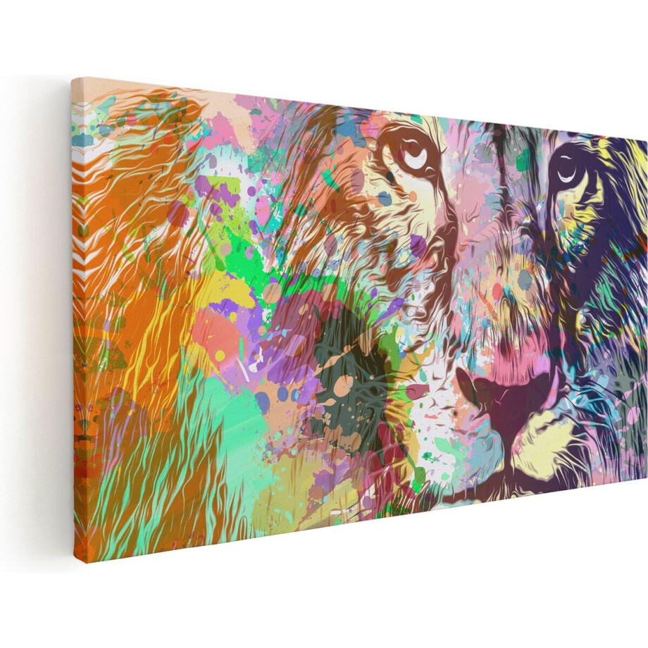 Artaza Canvas Schilderij Gekleurde Leeuw - Abstract - 60x30 - Foto Op Canvas - Canvas Print Artaza Canvas Schilderij Gekleurde Leeuw - Abstract - 60x30 - Foto Op Canvas - Canvas Print afbeelding 1