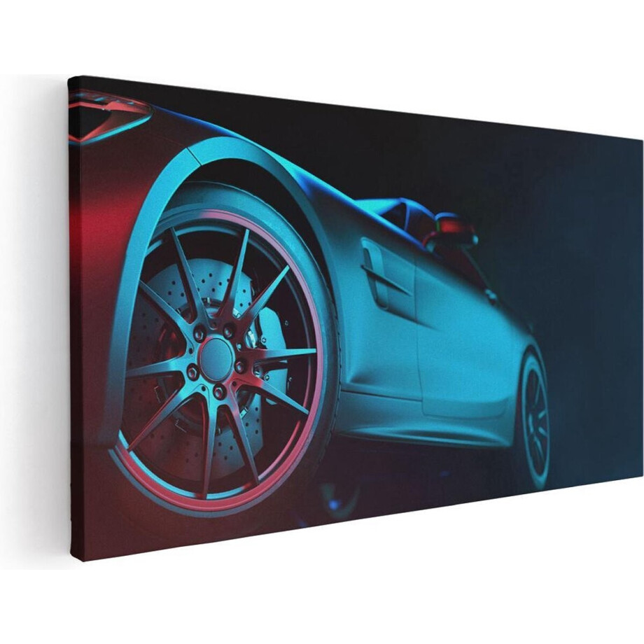 Artaza Canvas Schilderij Moderne Sportwagen Auto  - 120x60 - Groot - Foto Op Canvas - Canvas Print afbeelding 1