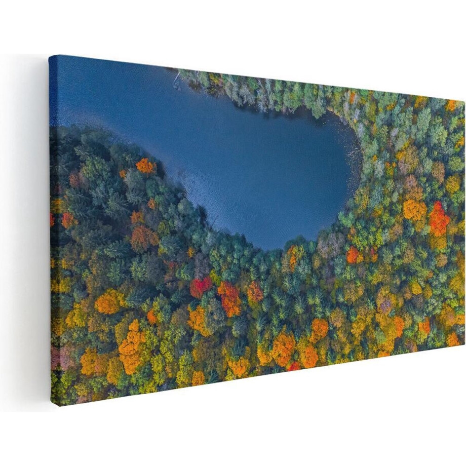 Artaza Canvas Schilderij Herfstbos - 80x40 cm - Wanddecoratie Landschap - Muurdecoratie Bos - Schilderijen Op Canvas Natuur Artaza Canvas Schilderij Herfstbos - 80x40 cm - Wanddecoratie Landschap - Muurdecoratie Bos - Schilderijen Op Canvas Natuur afbeelding 1