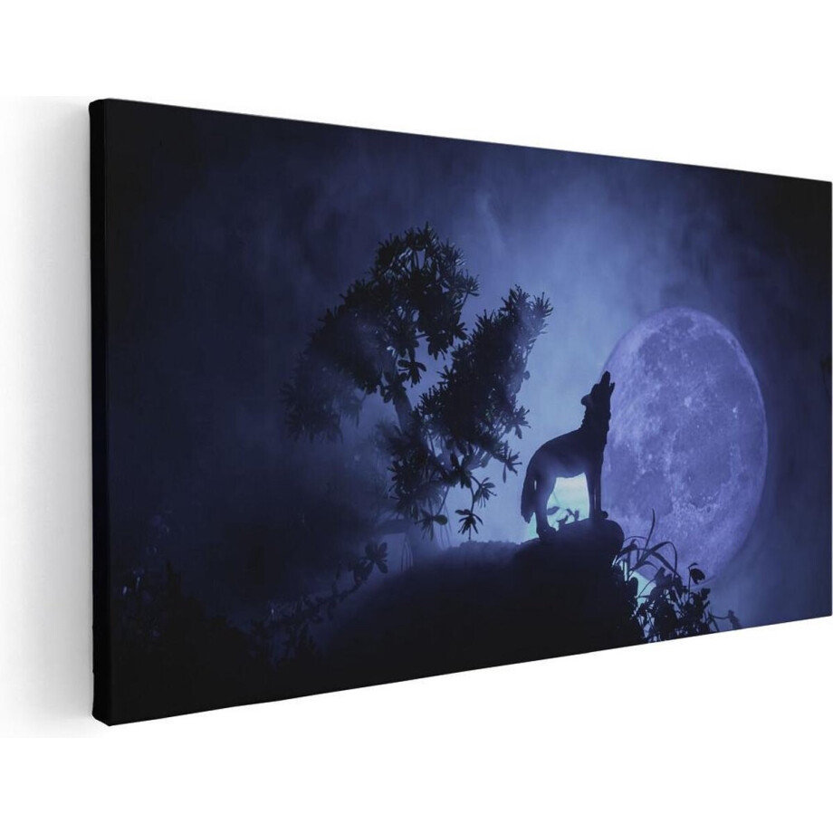 Artaza Canvas Schilderij Wolf - 100x50 cm - Wanddecoratie Huilende Wolf - Muurdecoratie Volle Maan - Schilderij Dieren - Paars Artaza Canvas Schilderij Wolf - 100x50 cm - Wanddecoratie Huilende Wolf - Muurdecoratie Volle Maan - Schilderij Dieren - Paars afbeelding 1