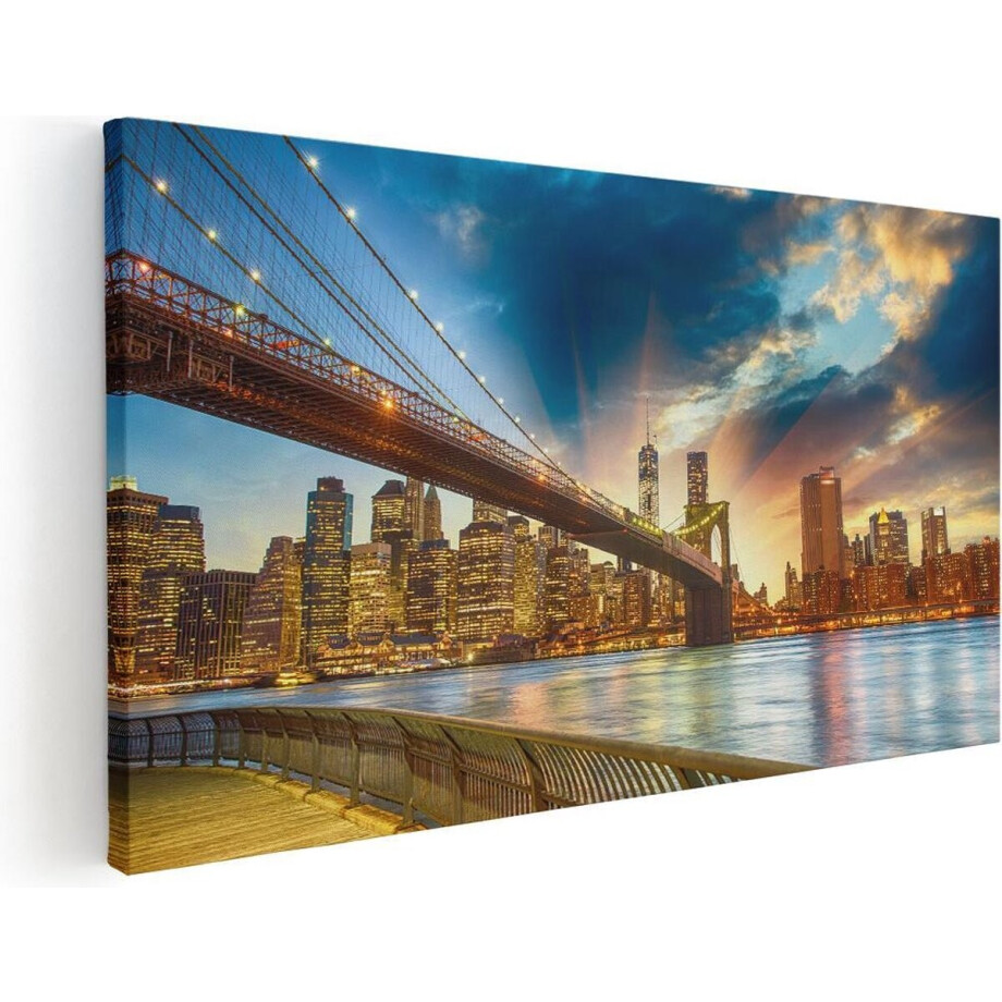 Artaza Canvas Schilderij New York Brooklyn Brug - 100x50 - Groot - Foto Op Canvas - Canvas Print Artaza Canvas Schilderij New York Brooklyn Brug - 100x50 - Groot - Foto Op Canvas - Canvas Print afbeelding 1