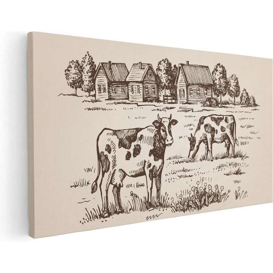 Artaza Canvas Schilderij Getekende Koeien Op Een Boerderij - Abstract - 40x20 - Klein - Foto Op Canvas - Canvas Print Artaza Canvas Schilderij Getekende Koeien Op Een Boerderij - Abstract - 40x20 - Klein - Foto Op Canvas - Canvas Print afbeelding 1