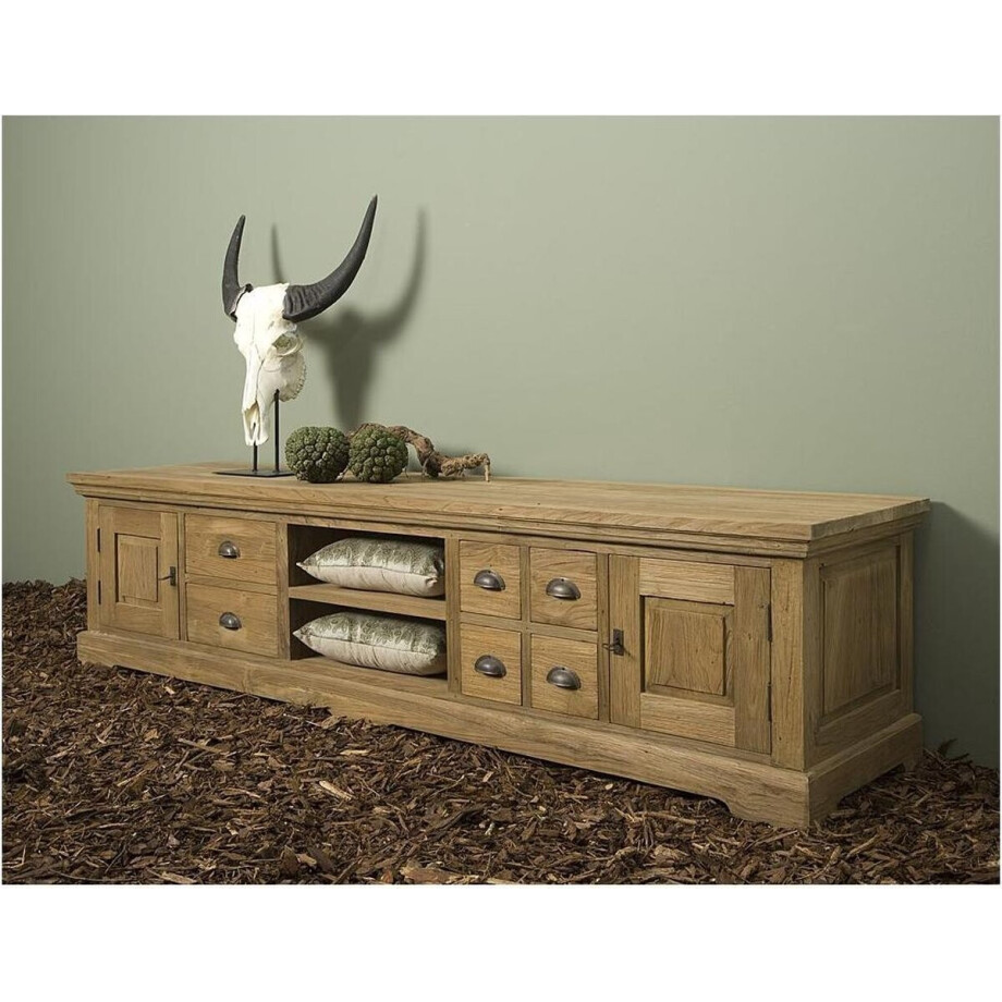 Tower Living tv meubel Bologna 220x45x54 cm teak afbeelding 1