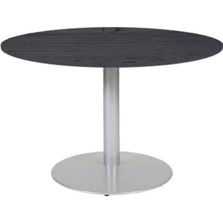Linesto 120cm ronde vergadertafel op vaste hoogte (74cm) met schaduwzwart 25mm blad en aluminium (RAL9006) trompetvoet Linesto 120cm ronde vergadertafel op vaste hoogte (74cm) met schaduwzwart 25mm blad en aluminium (RAL9006) trompetvoet afbeelding 1